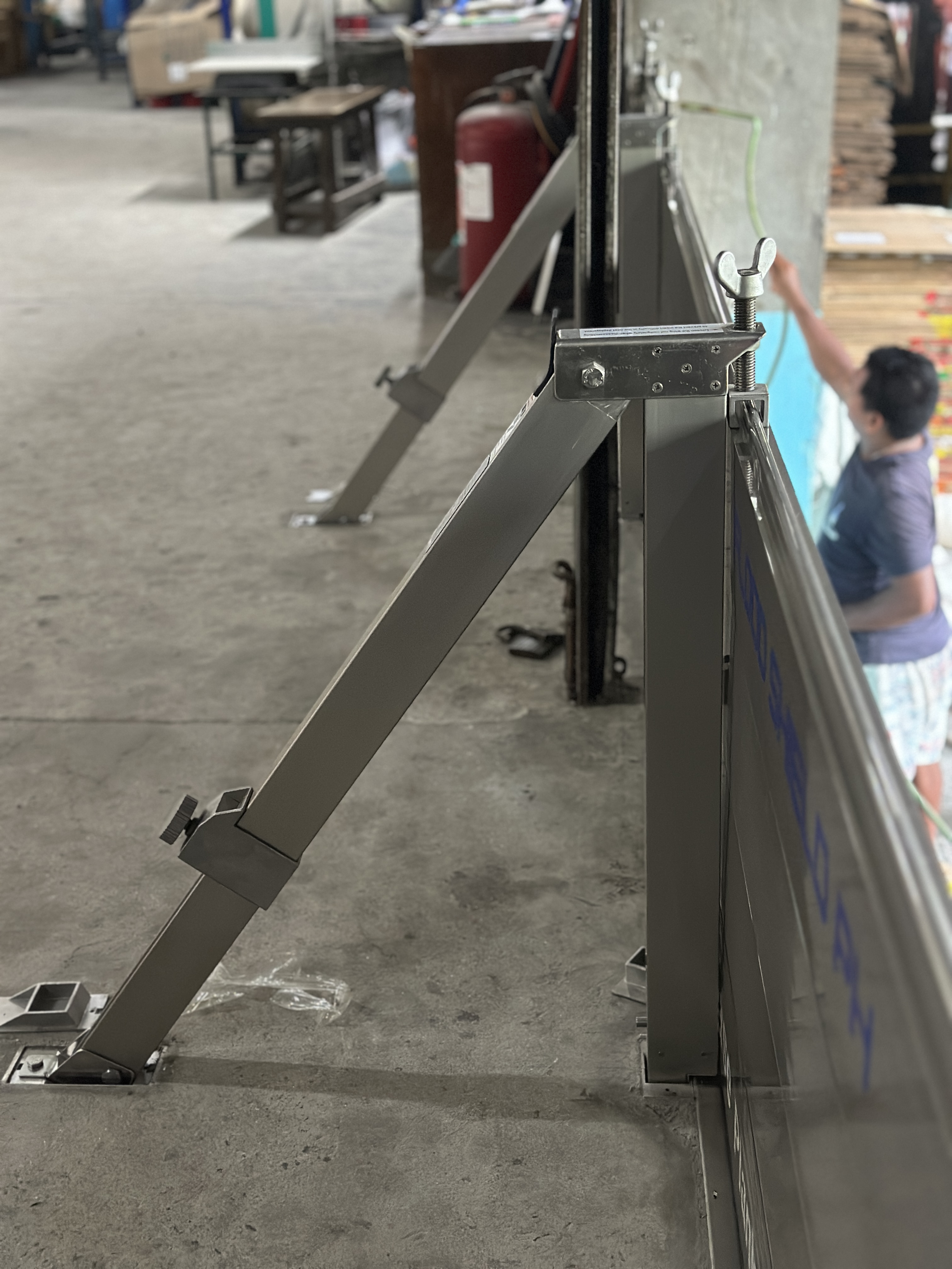 Team installing a flood barrier